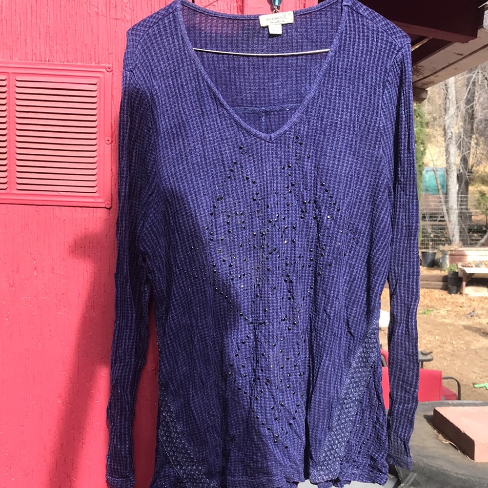 2x one world long sleeve t shirt with jewels
